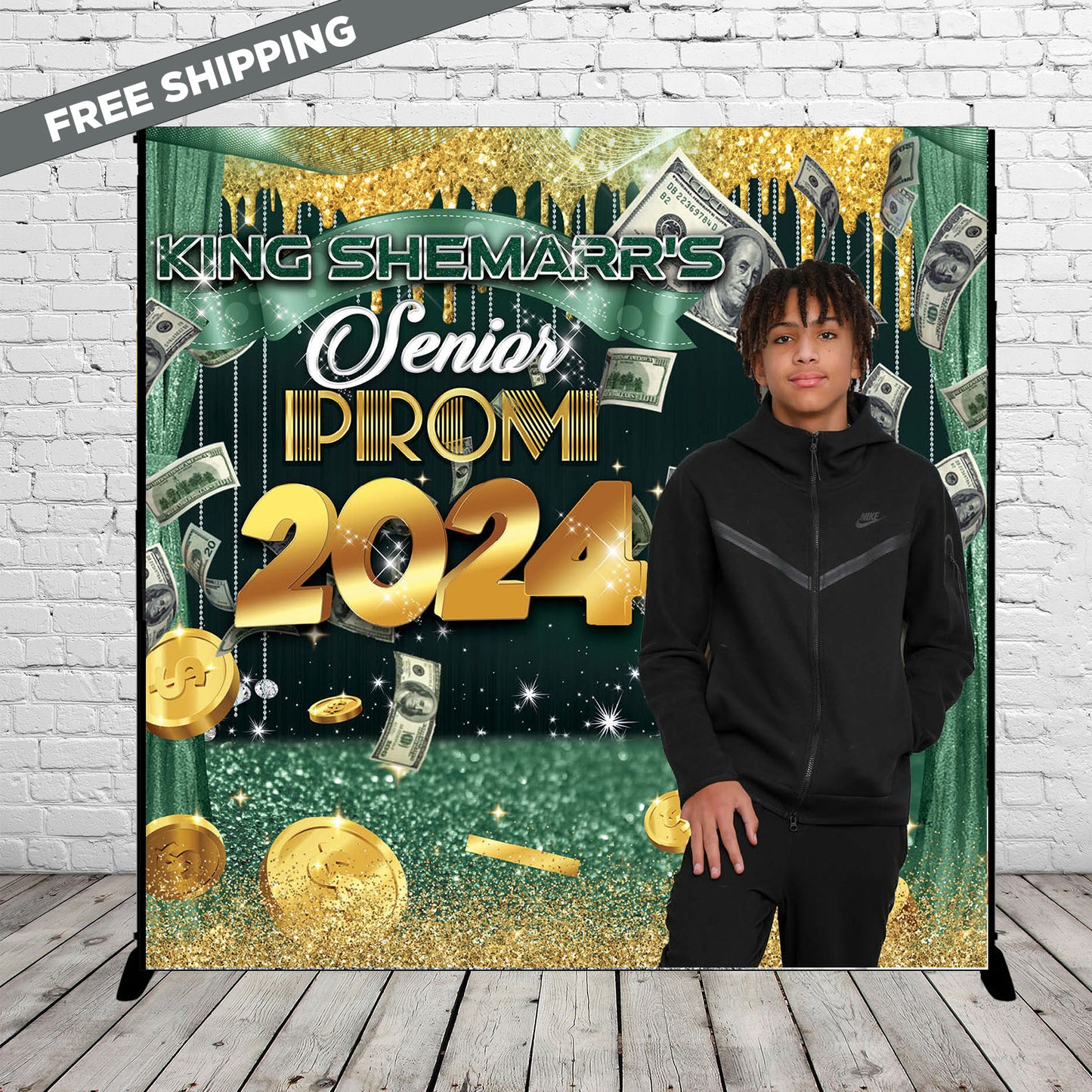 Prom step and repeat, Prom send off backdrop, Prom backdrop, Money Backdrop