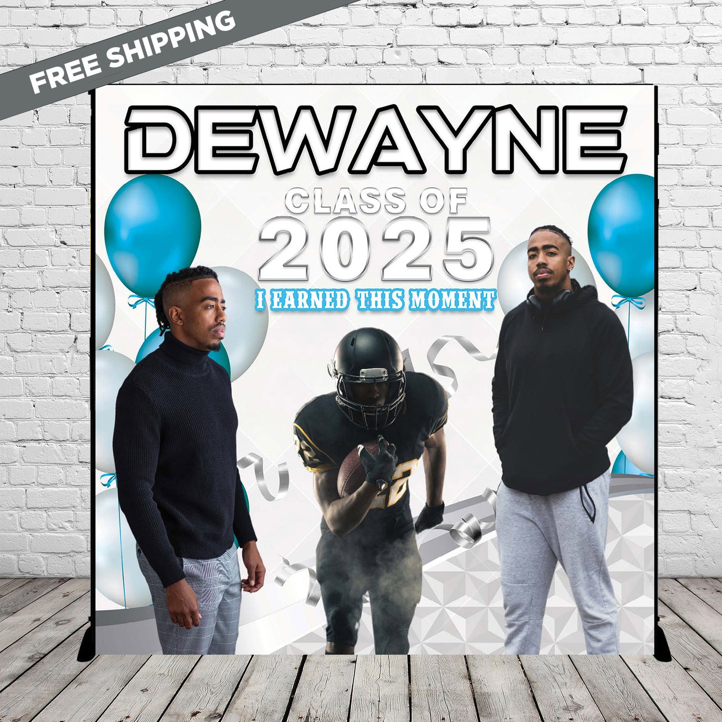 Prom Step and repeat, Graduation backdrop. Prom Send Off, Photo Backdrop, Prom Send Off Backdrop, Blue and silver backdrop