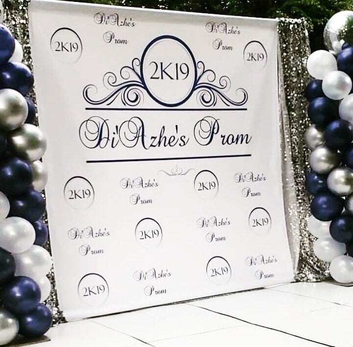 Prom backdrop, Prom step and repeat, Prom banner, Black and gold prom banner, custom backdrop, photo backdrop, custom banner, photo booth