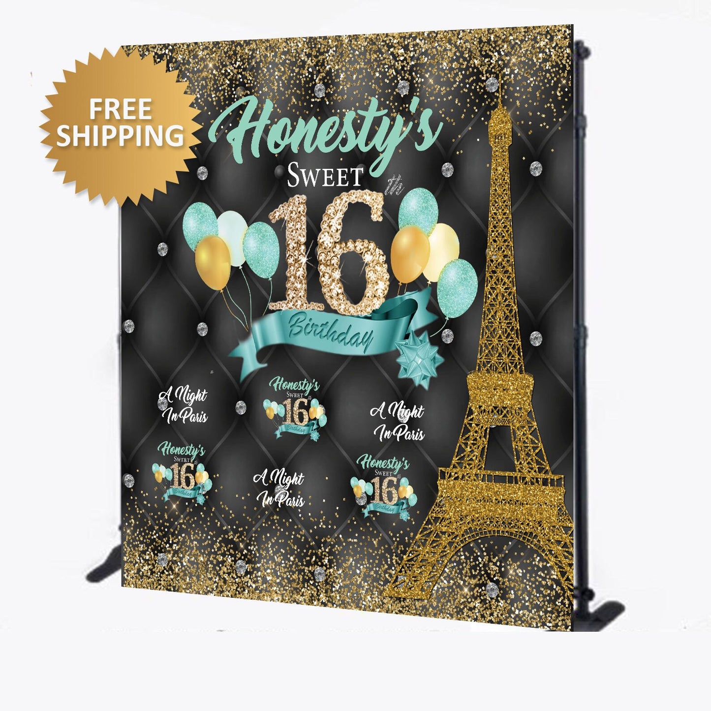 Parisy backdrop, Birthday Step and Repeat, Sweet 16 birthday backdrop, Paris Sweet 16 Birthday Step and Repeat Backdrop, Princess backdrop