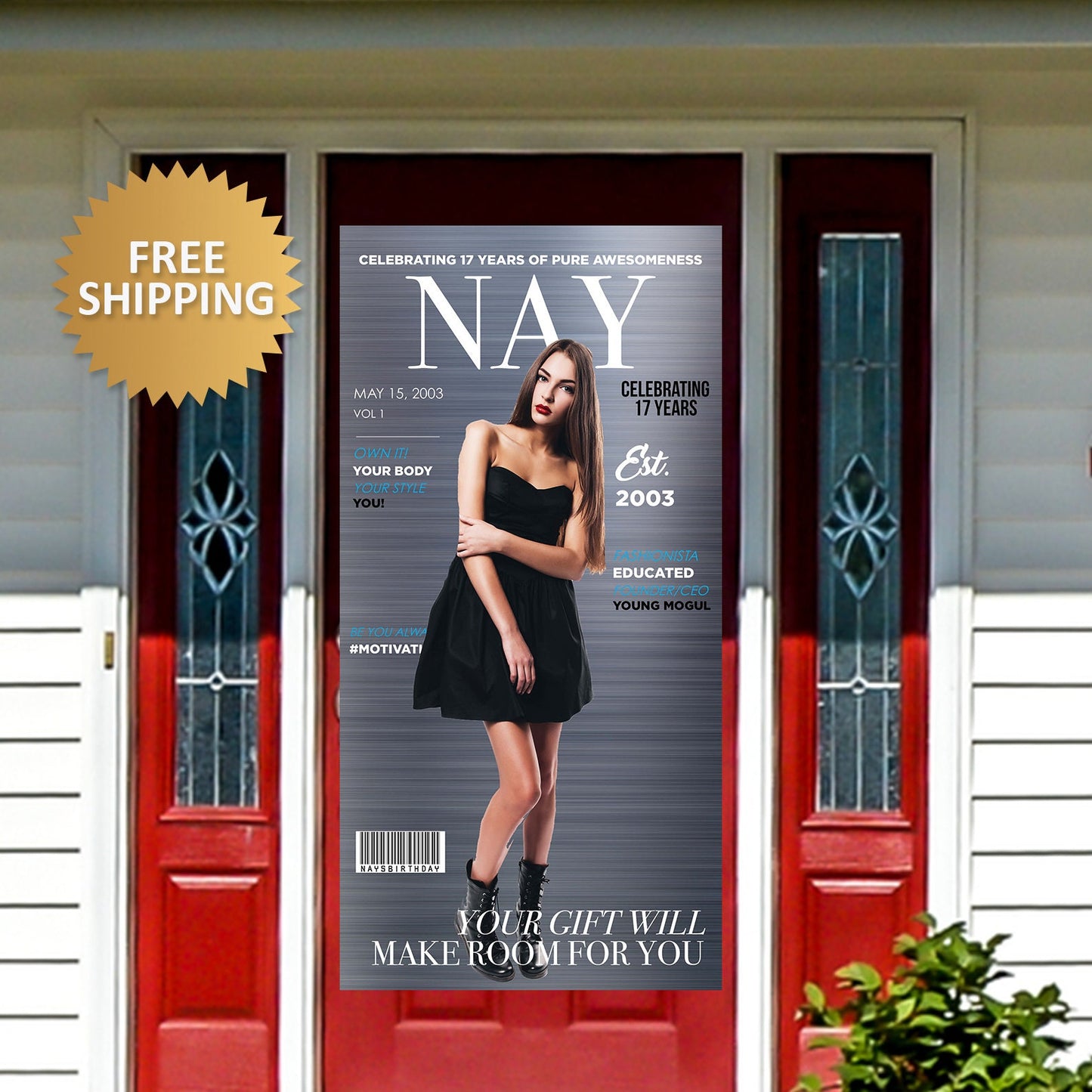 Birthday Door Banner, Drive by birthday, Class of 2020 Grad Door Banner,Magazine Banner,Door photo banner, Magazine sign, Magazine banner