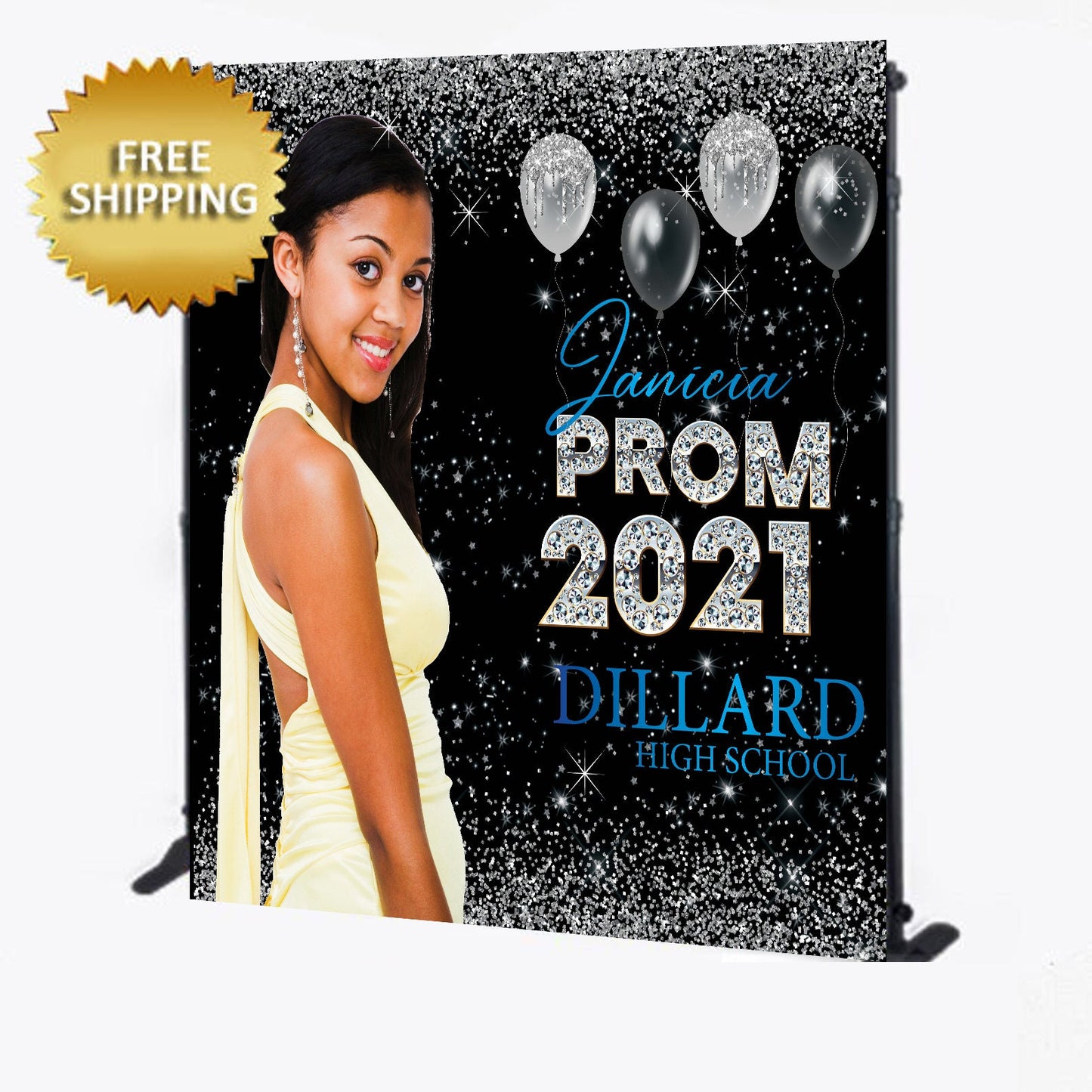 8X8 Photo Booth backdrop, Sweet 16 backdrop, prom backdrop prom step and repeat, diamonds backdrop, diamond step and repeat, birthday banner