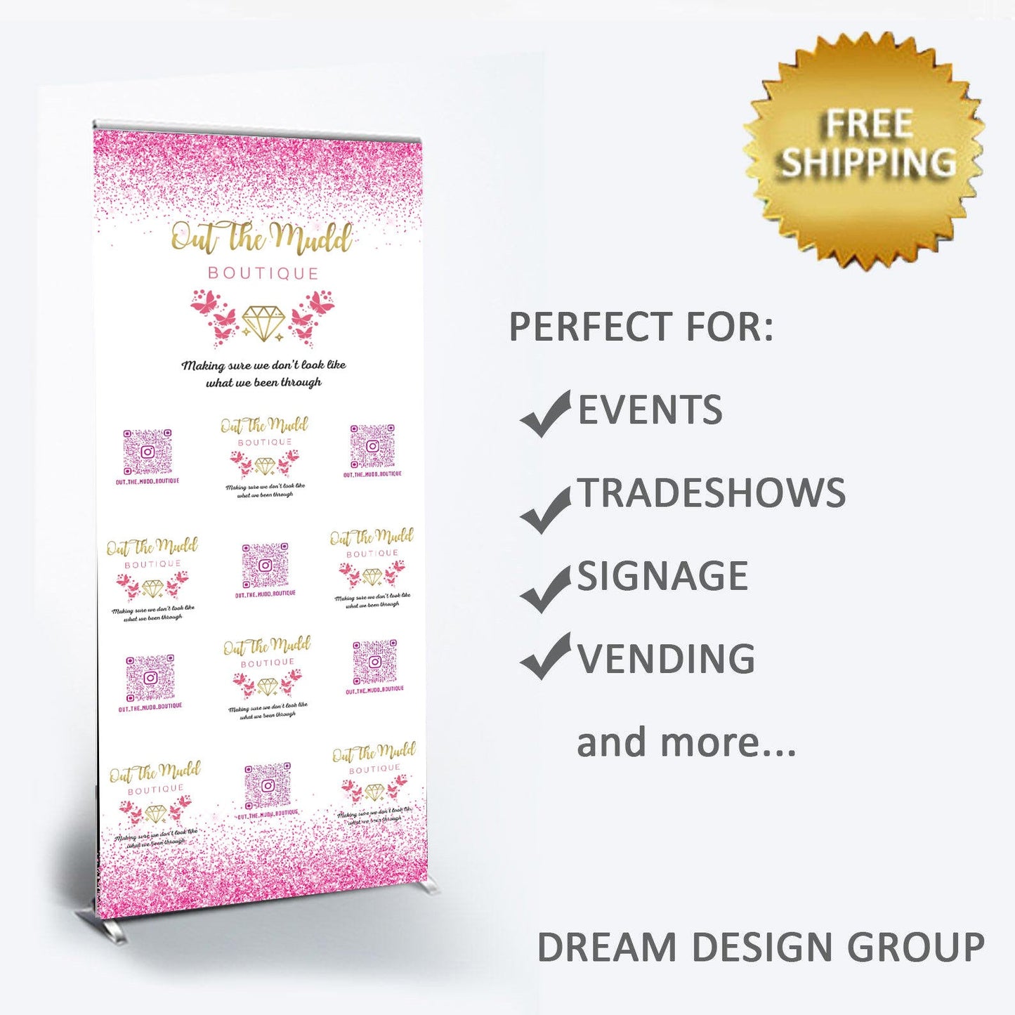 Pop up shop banner,Business Retractable banner, Trade show banner, Logo Backdrop, Retractable banner, Logo banner,Roll up retractable banner