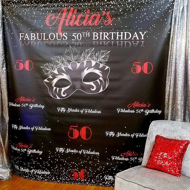 Zodiac sign backdrop, Zodiac step and repeat, Pisces backdrop, Birthday backdrop, 50th birthday backdrop, black gold backdrop