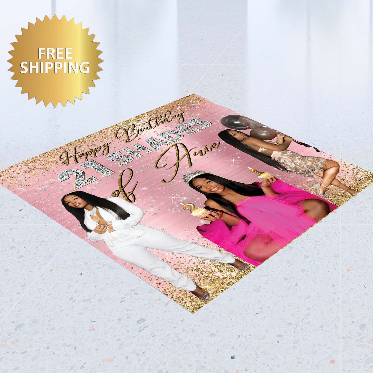 Floor Decal sticker, Removable sticker, Removable vinyl sticker, Floor Sticker, Birthday backdrop, Birthday step and Repeat, Photo backdrop