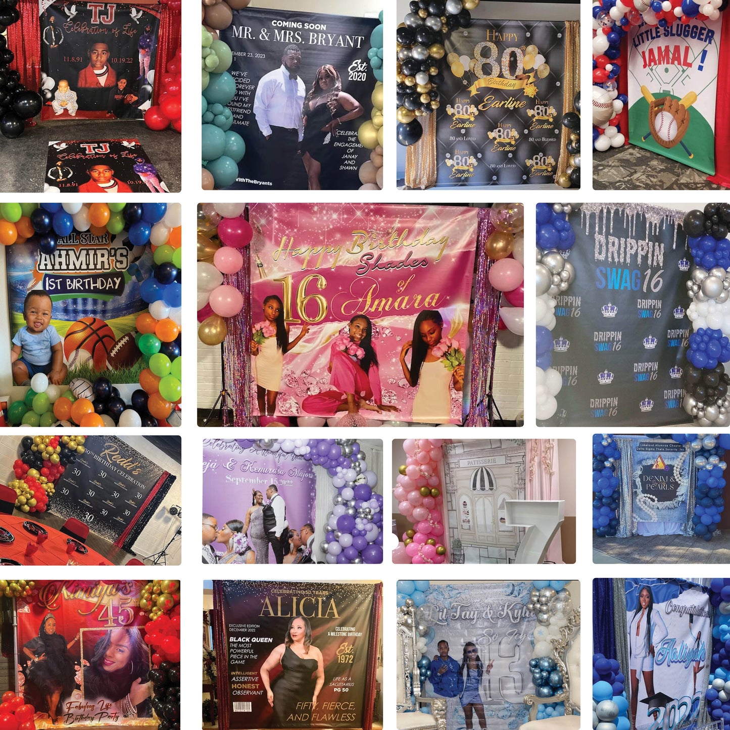 Custom Photo Birthday Backdrop, Party Birthday Party Backdrop, Floor decal , Magazine Cover Backdrop, Baby Shower backdrop