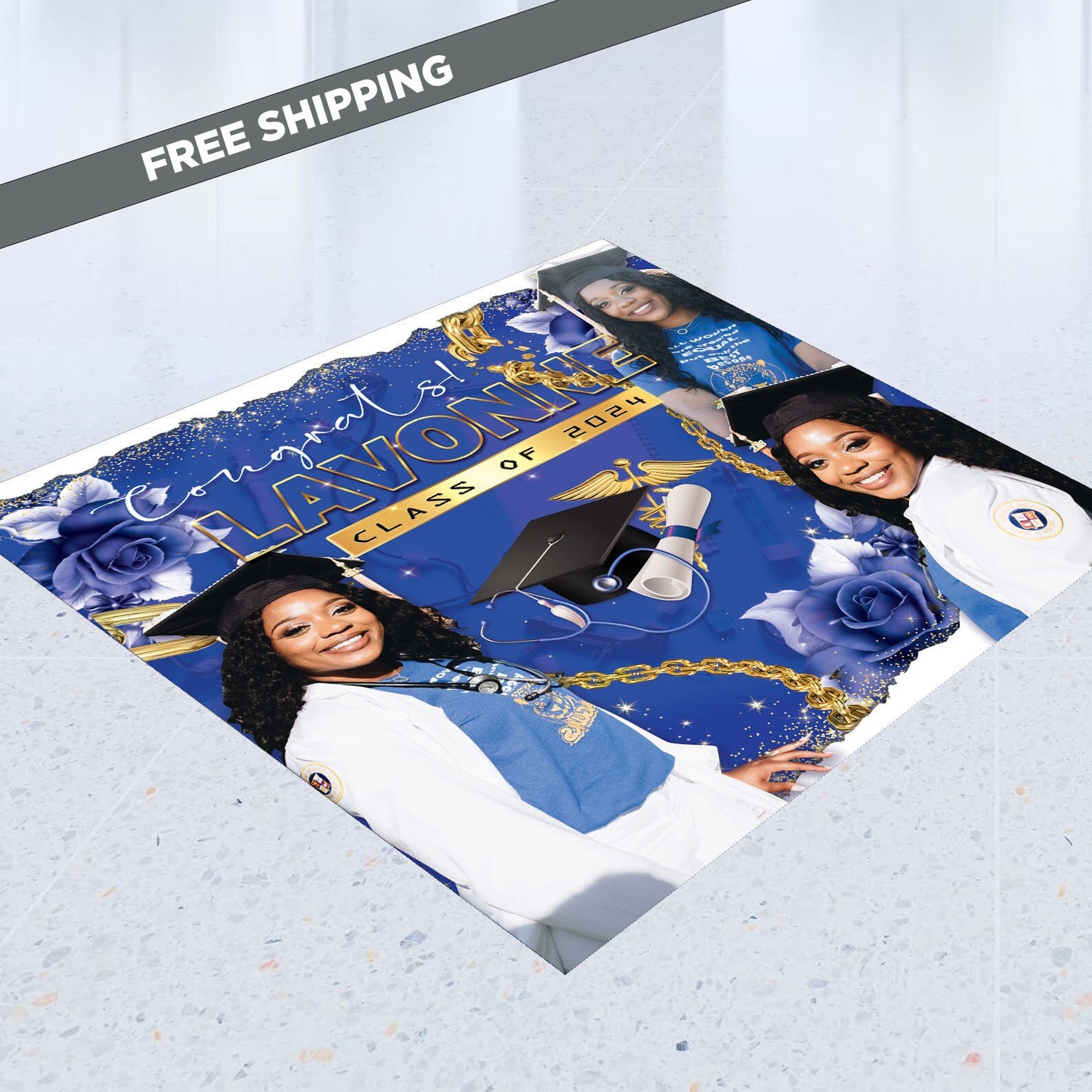 Floor Decal sticker, Removable sticker, Removable vinyl sticker, Calling the shots Floor Sticker, Graduation backdrop, Grad, Photo backdrop