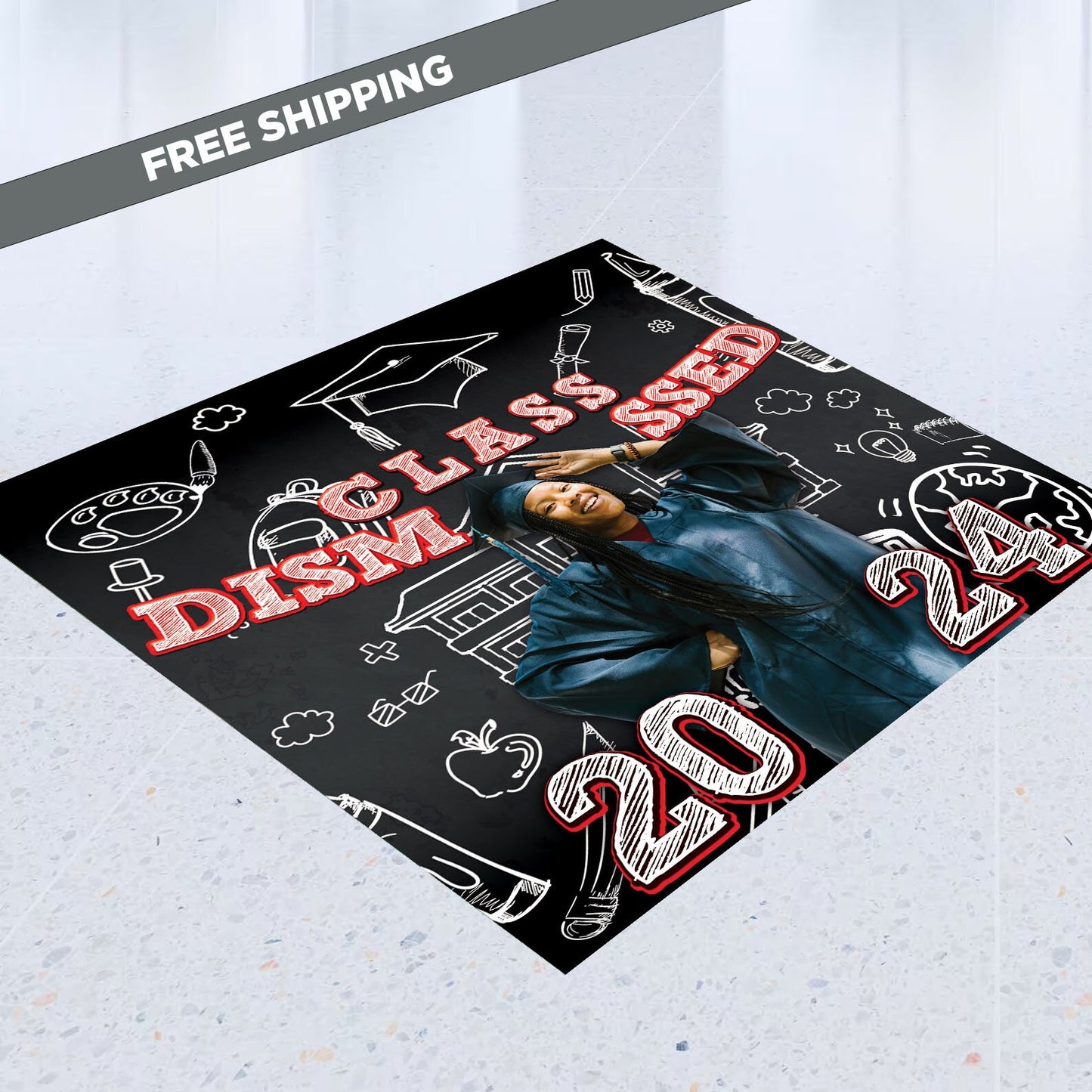 Graduation floor decal, Removable sticker, Floor Decal sticker, Removable vinyl sticker, Floor Sticker, grad step Repeat,Graduation backdrop