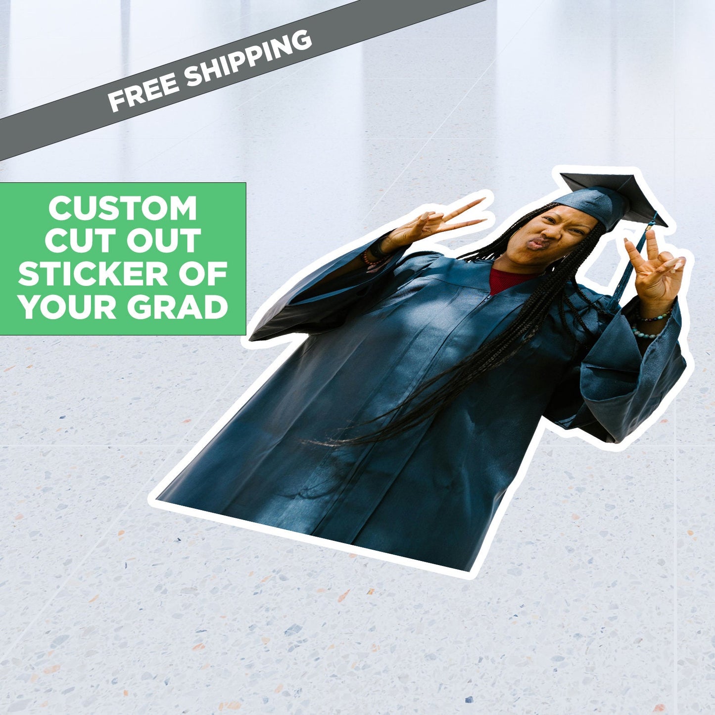 Die Cut Decal, Graduation Decal, Graduation Backdrop, Graduation Sticker, Floor Decal, Dance Floor Decal, Prom backdrop, Prom Decal