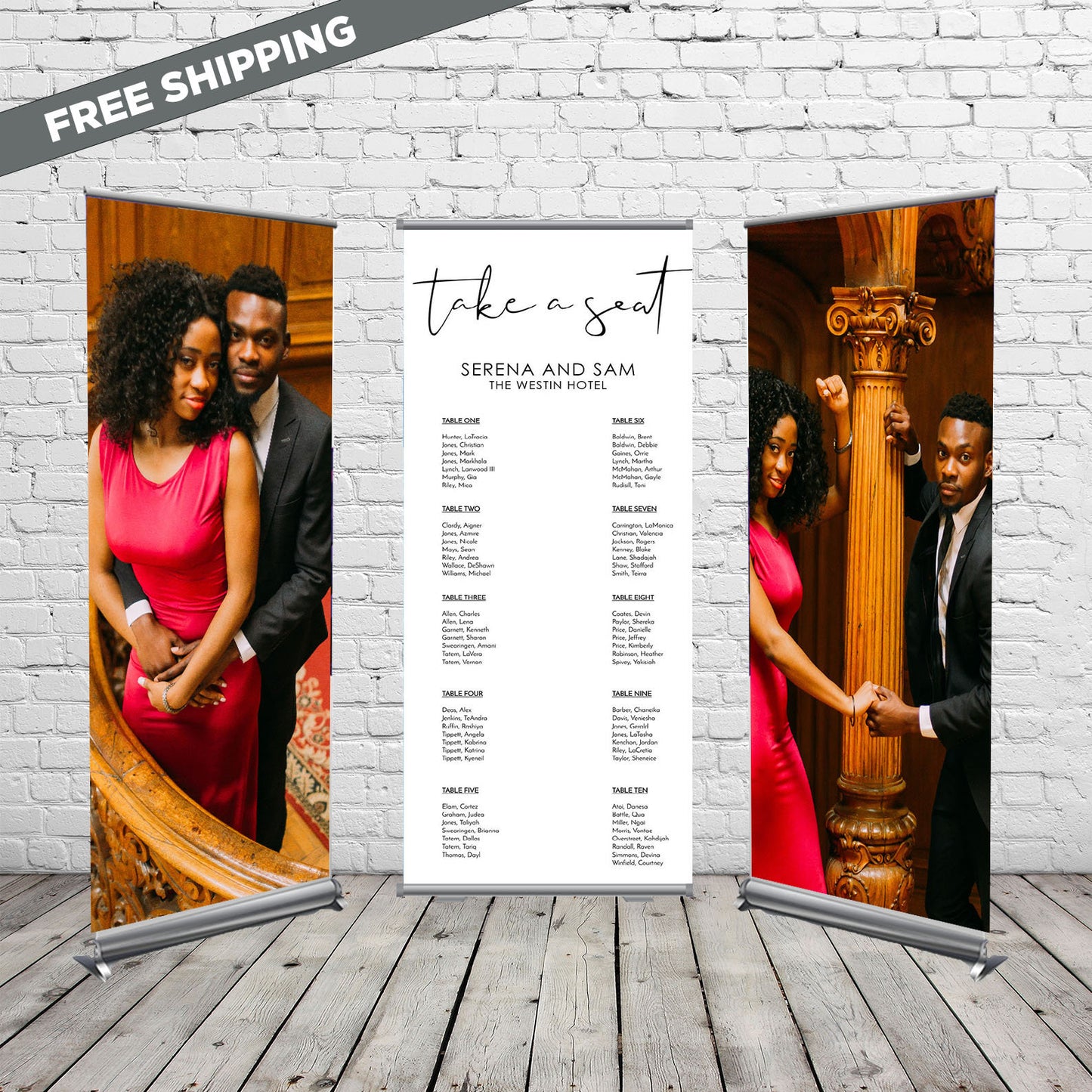 Wedding Seating Chart, banners,Custom Roll Up Banner Stand, Retractable banner,Custom retractable,Pop Up banner, 3 Retractable Banners,