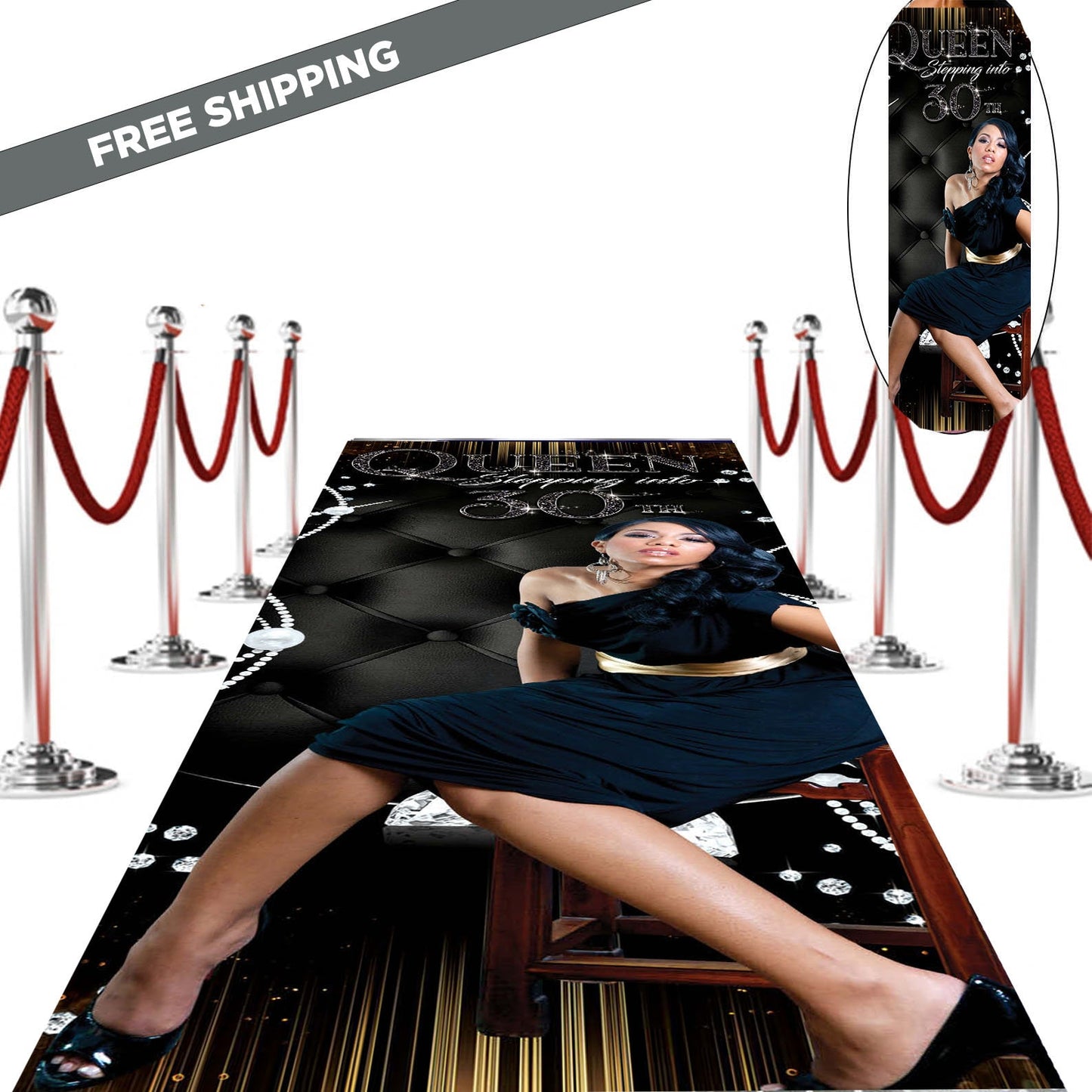 Birthday Red Carpet, Custom red carpet, prom backdrop, 3x20 Floor Decal, Removable vinyl sticker, Prom Backdrop, Aisle runner personalized