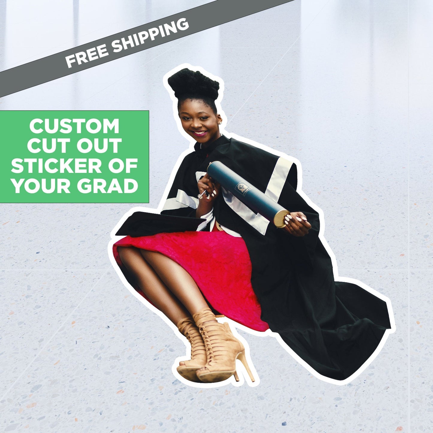 Graduation Backdrop, Graduation Sticker, Die Cut Decal, Graduation Decal, Floor Decal, Dance Floor Decal, Prom backdrop, Congrats grad