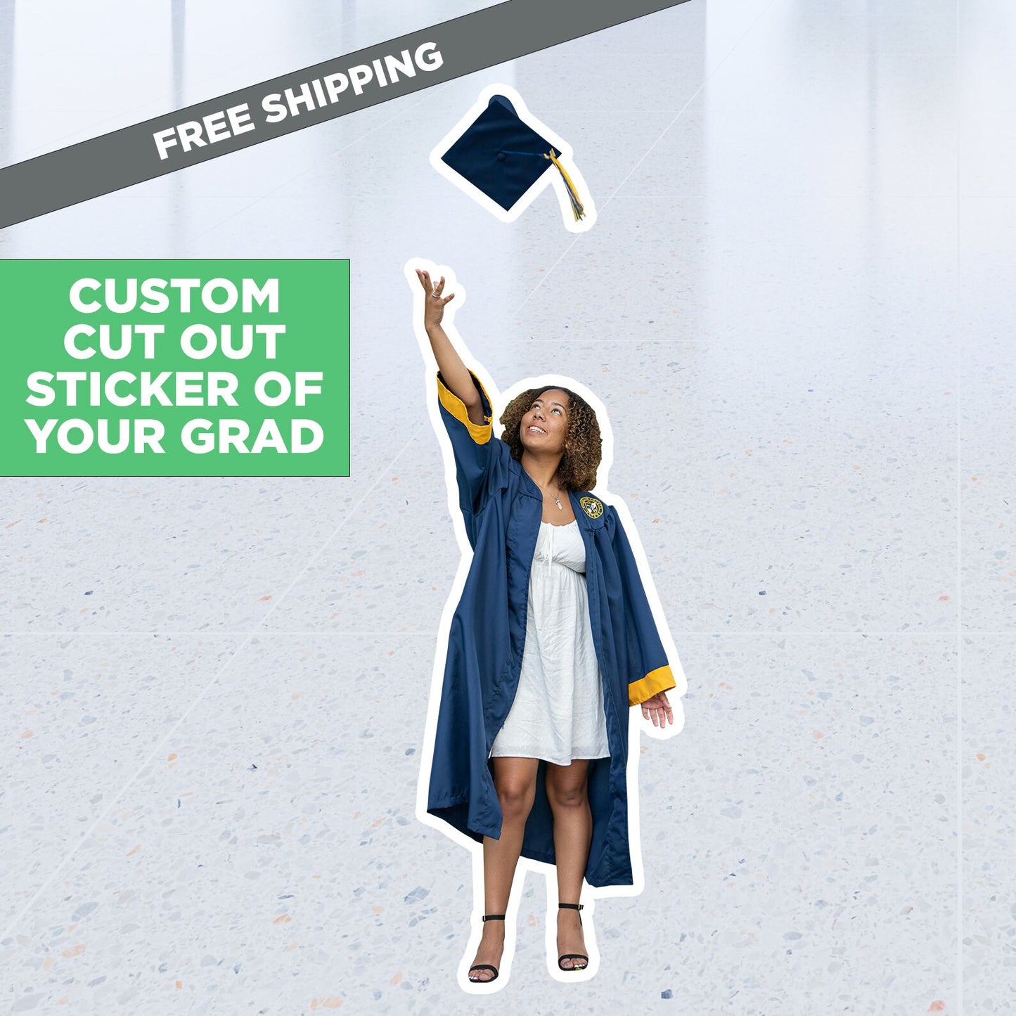 Graduation Sticker, Die Cut Decal, Graduation Decal, Graduation Backdrop, Floor Decal, Dance Floor Decal, Prom backdrop, Congrats grad