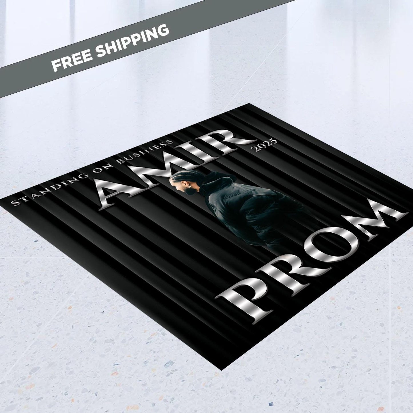 Black and Silver Custom Prom DecalFloor Decal sticker, Removable sticker, Removable vinyl sticker, Floor Sticker, Prom backdrop, Prom Decal