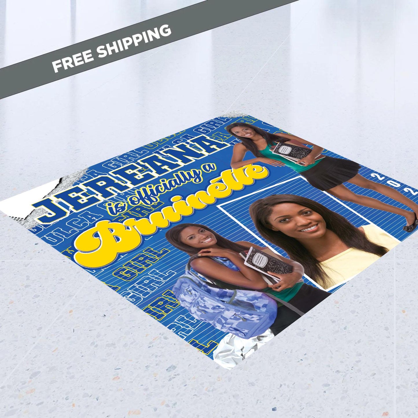 Graduation decal, Floor Decal sticker, Removable sticker, Removable vinyl sticker, Grad backdrop, HBCU backdrop, decal, Trunk Party Decal