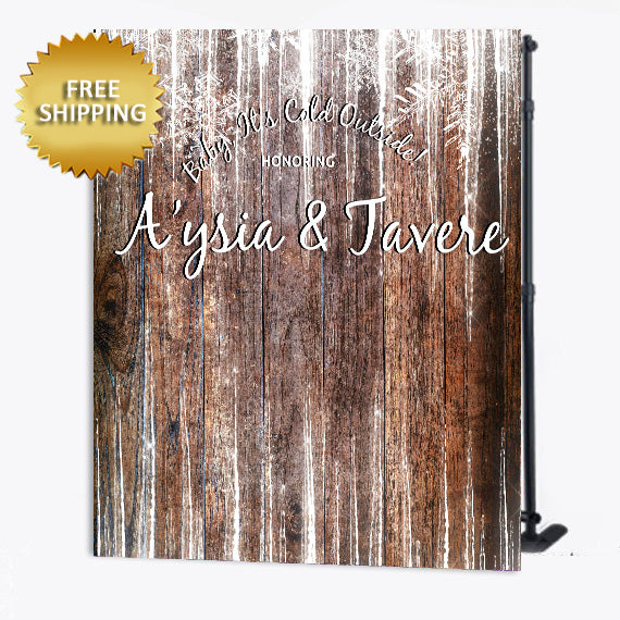 Rustic Winter wonderland Custom Step and Repeat Backdrop