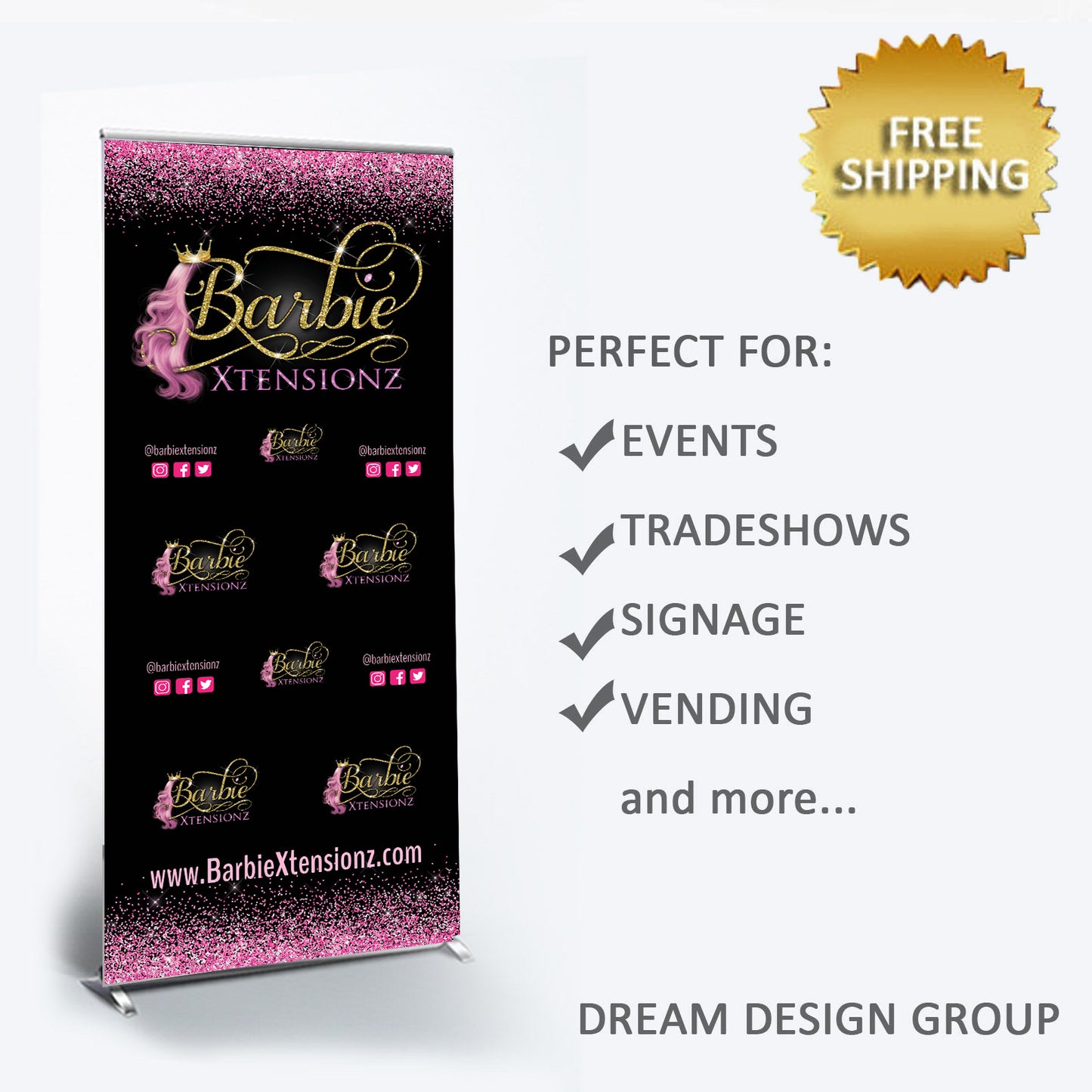 Pop Up Shop banner, Retractable logo banner