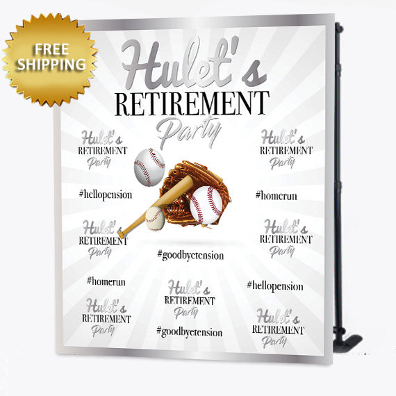 Baseball Theme Retirement Step and Repeat Backdrop