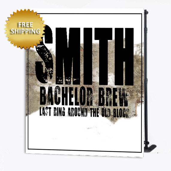 Grunge Bachelor Party Custom Step and Repeat Backdrop
