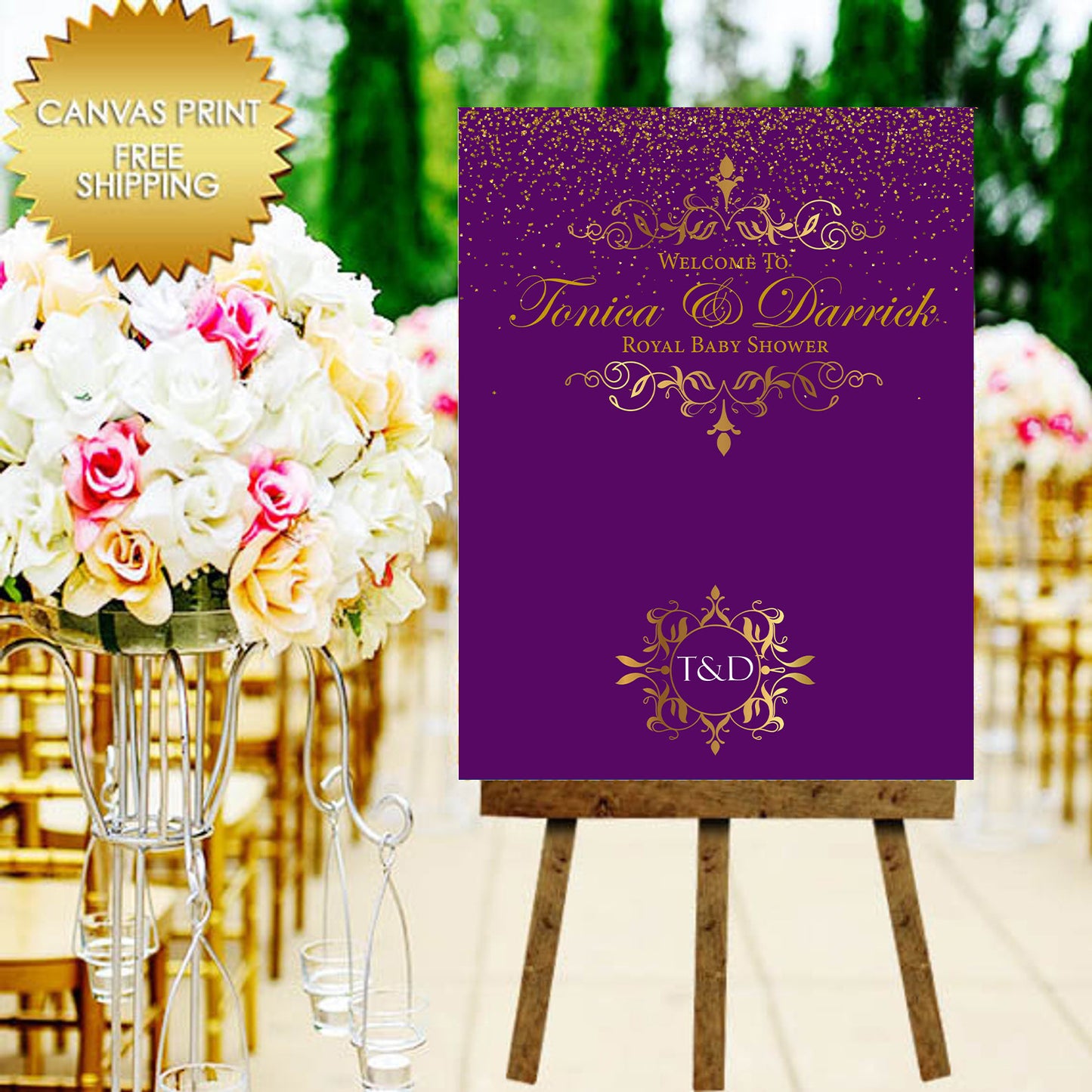 Baby-Shower-Royal-Purple-Welcome-Canvas-Sign