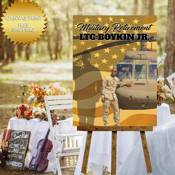Military Retirement Custom Canvas Sign