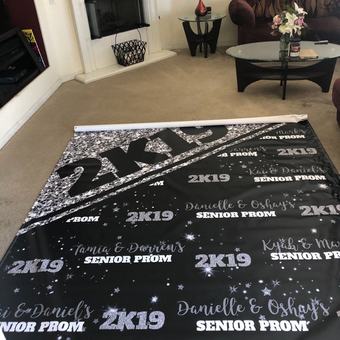 2020 Prom black and gold step and repeat backdrop