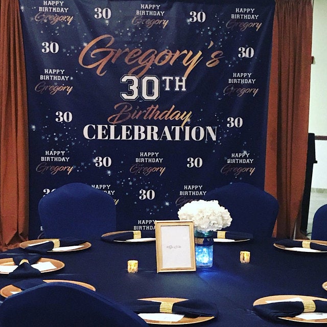 21st Birthday Gold Custom Step and Repeat Backdrop