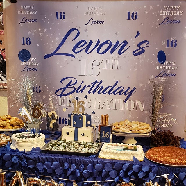 21st Birthday Gold Custom Step and Repeat Backdrop