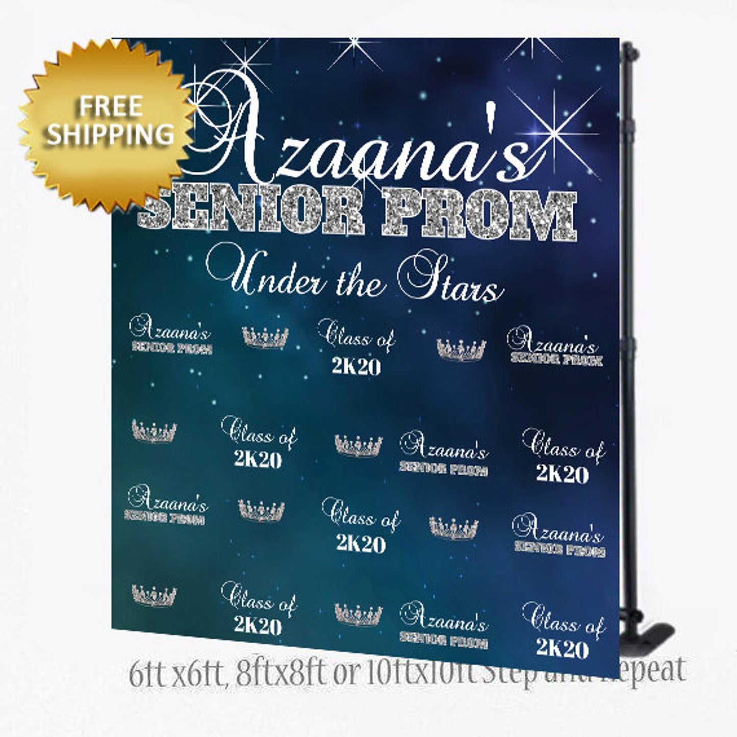 Under the Stars Prom 2020 step and repeat custom backdrop