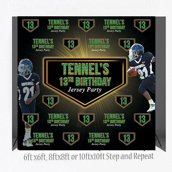 Custom 8x8 FEET Photo Booth Step and Repeat, Football Backdrop, Sports Backdrop, Photo Props, Printable Back drop,Birthday Backdrop