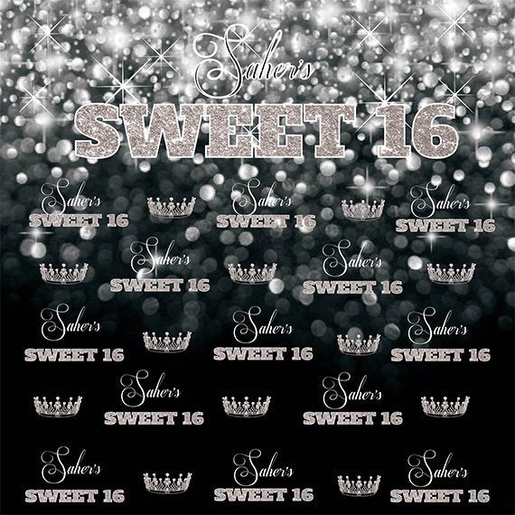 Step and repeat Photo backdrop, black and white Step and Repeat, Sweet 16 Birthday photo booth, Prom Backdrop, Printable Backdrop, Backdrop