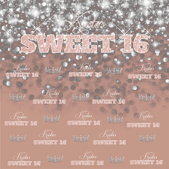 Step and repeat backdrop, Sweet 16 backdrop, Rose Gold Step and Repeat, Sweet 16 Birthday photo booth, Prom Backdrop, Printable Backdropp