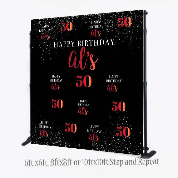 Custom 8X8 Photo Booth backdrop, 50th BirthdayStep and Repeat,Sweet 16, photo booth, Birthday Backdrop, Printable Backdrop, Senior Prom