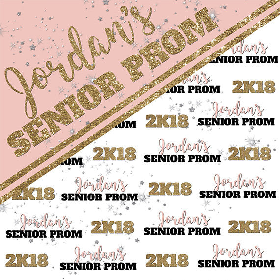 Custom 8x8 FEET Photo Booth Step and Repeat, Prom Step and Repeat, Rose Gold Step and Repeat, Photo Props, Printable, Prom backdrop