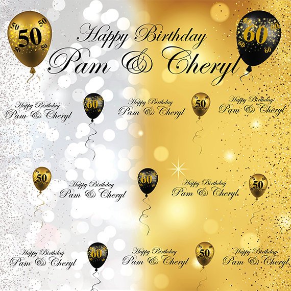 Step and Repeat Backdrop, 50th Birthday backdrop, 60th Birthday backdrop, Custom Backdrop, Photo Props, Step and repeat, Gold and Black