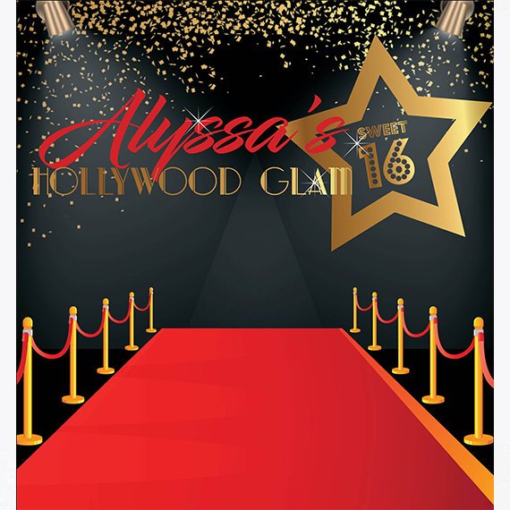 Sweet 16 Backdrop, Hollywood Backdrop, 21st birthday backdrop, Red carpet Backdrop, Sweet 16 Backdrop,Royalty Back drop, Princess Backdrop