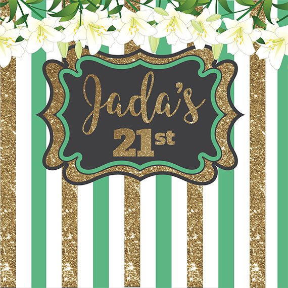 Mint Green Step and Repeat, Sweet 16 Birthday photo booth, 8X8 Photo Booth backdrop, 21st Birthday Backdrop, Printable Backdrop, Backdrop