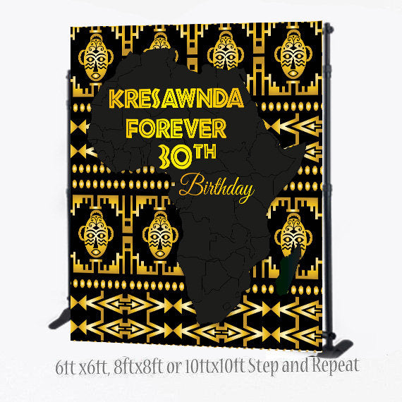 8X8 Photo Booth backdrop, Africa Step and Repeat, Wakanda Backdrop, Ethnic backdrop, Birthday photobooth, Wedding Backdrop, Forever Birthday