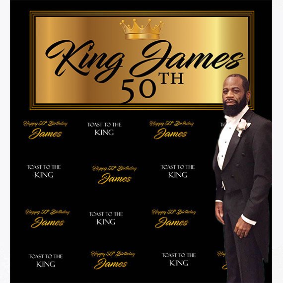 50th Birthday Step and Repeat, Royalty Backdrop, Custom 8X8 Photo Booth backdrop, 40th Birthday Step and Repeat, 50th Birthday Backdrop