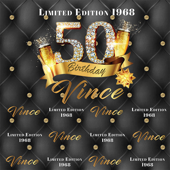 50th Birthday Step and Repeat, Tufted Backdrop, Birthday Backdrop, Photo Props, Photo Booth Step and Repeat Backdrop, Engagement Backdrop