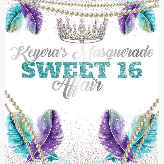 Masquerade step and repeat, Sweet 16 backdrop, Mardi Gras backdrop, 8X8 Photo Booth backdrop, Birthday backdrop, 40th Birthday, photo booth