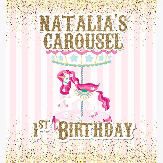 Horse Carousel Step and Repeat, Princess step and repeat, Custom 8x8 FEET Photo Booth, Baby Shower Backdrop, Princess Backdrop, 1st Birthday