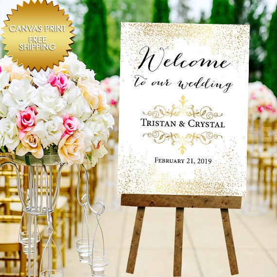 Canvas Print Wedding Sign, Poster Board Wedding Sign, Welcome Sign, Welcome Wedding Sign, Guest book canvas sign, Wedding Backdrop, Welcome