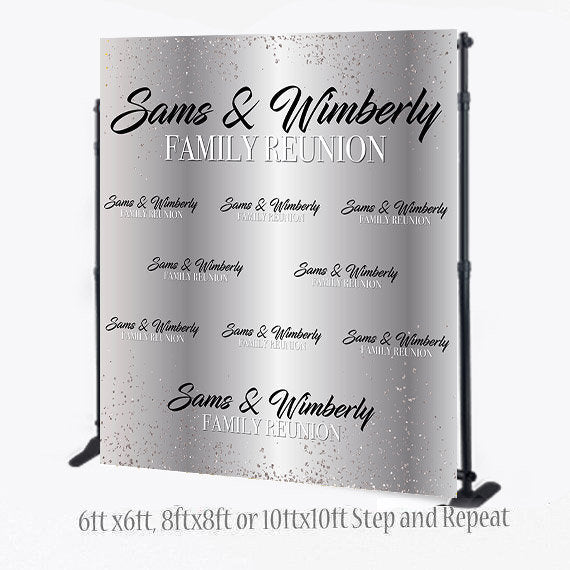 Family Reunion Backdrop, Family Reunion Step and Repeat, Family Reunion Photo Booth, Photo Props, Family Reunion Step, Silver backdrop