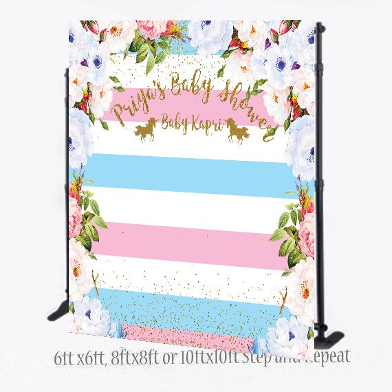 Baby Shower Backdrop, Princess Backdrop, Unicorn backdrop, Baby Shower Step and Repeat, Bridal Shower Backdrop, Floral backdrop, gold pink