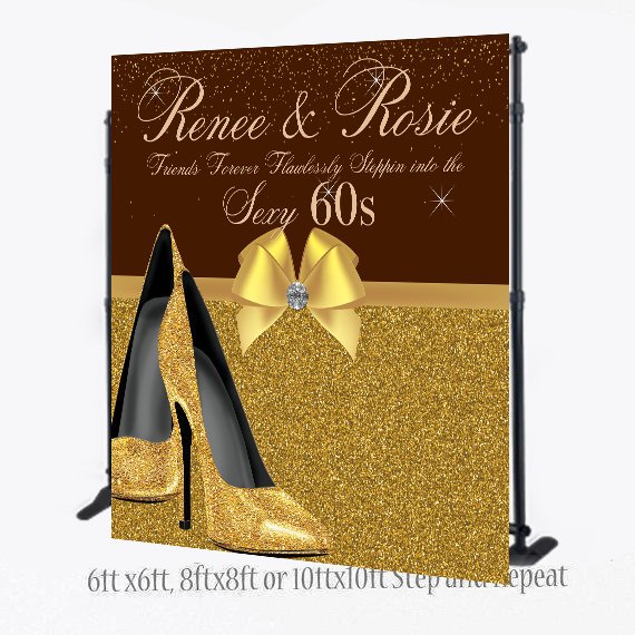Heels Backdrop, Custom 8x8 FEET Photo Booth Step and Repeat, Sweet 16 Backdrop, Birthday Step and Repeat, Photo Props, 50th Birthday