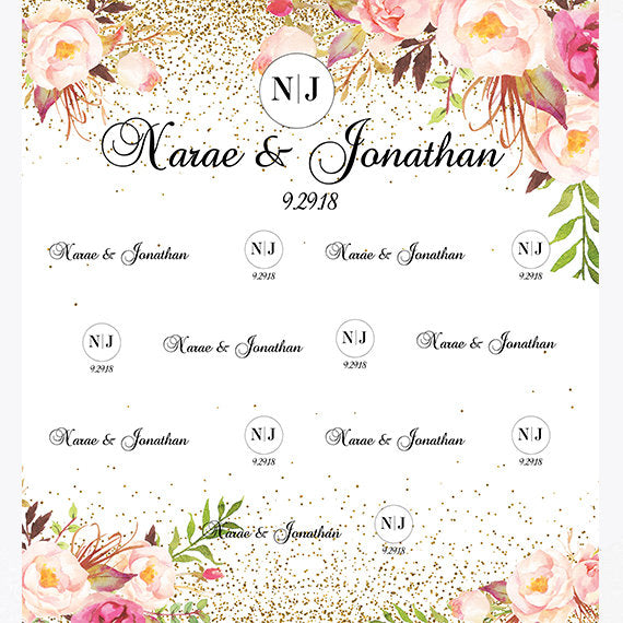 Wedding Backdrop, Engagement Step and Repeat, Wedding Floral Step and Repeat, Wedding photo booth, Bridal Shower backdrop