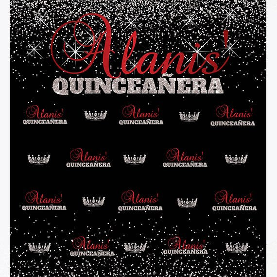 Quince Step and Repeat, Sweet 16 Backdrop, Photo Props, Quinceanera Backdrop, quinceanera Step and Repeat, 30th Birthday backdrop