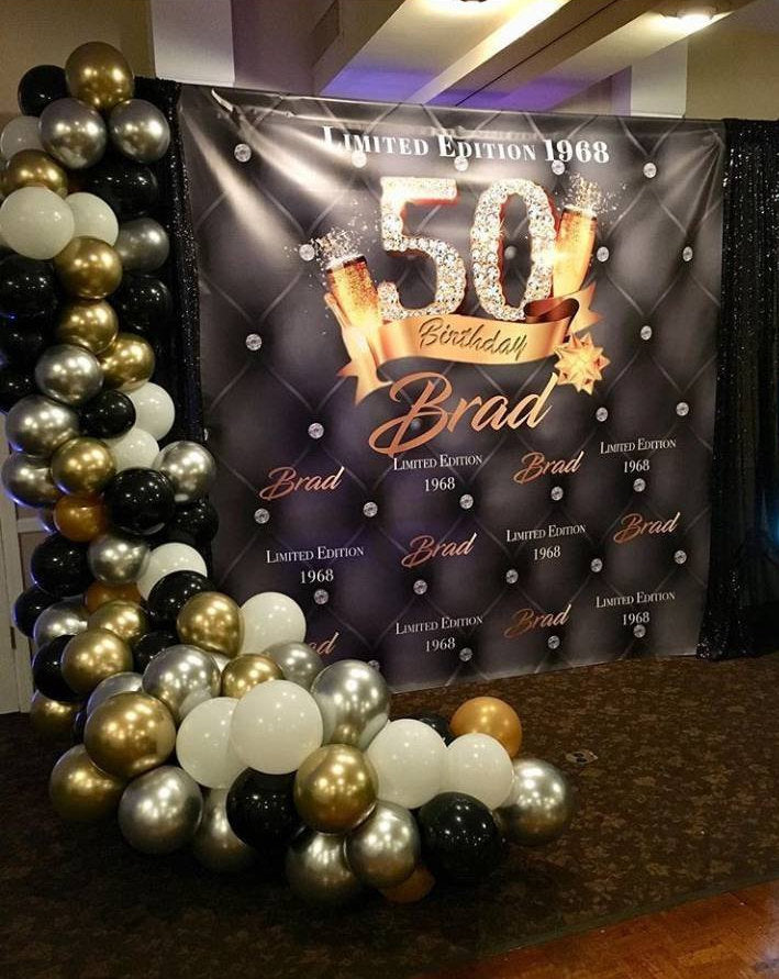 50th Birthday Step and Repeat, Tufted Backdrop, Birthday Backdrop, Photo Props, Photo Booth Step and Repeat Backdrop, Engagement Backdrop