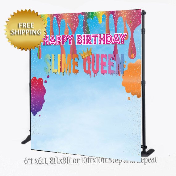Sweet 16 Backdrop, Slime Backdrop, Paint Backdrop, Slime Step and Repeat, 5th birthday backdrop, Sweet 16 Backdrop,Slime banner